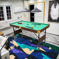 Table de billard pliable STX de 54 pouces pour la maison avec cadre en MDF, coussin en caoutchouc, queues en PVC et support à billes, brosse – Jeu de billard d'intérieur portable