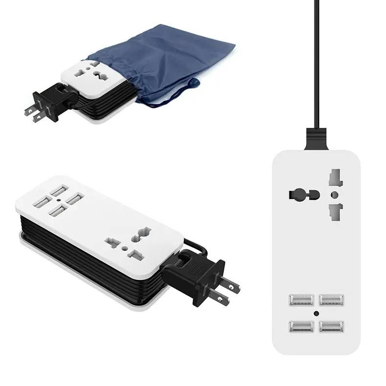 전원 스트립 소켓 4 USB 포트 홈 오피스 여행 충전 스테이션 1 콘센트 스마트 전원 스트립 콘센트 플러그