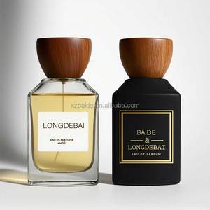 Botella de Perfume de Vidrio con Tapa de Madera Negra Personalizada, 30ml 50ml 100ml, Botella de Perfume Redonda Vacía con Atomizador y Caja - Product Image 2