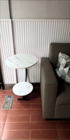 Table Basse Ronde à Double Plateau Style Nordique Moderne de Luxe pour Salon et Chambre à Coucher