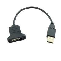 Kabel Panel Mount USB 2.0 Male to Female Kustom dengan Pengunci Sekrup, Sinkronisasi Data Kecepatan Tinggi, Ekstensi Kabel Terproteksi, RoHS