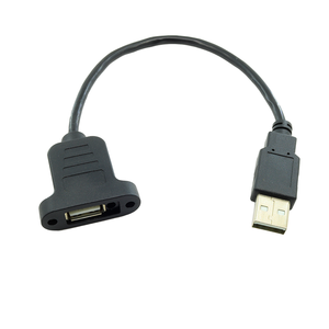 Câble USB <span class=keywords><strong>2</strong></span>.0 personnalisé mâle-femelle à montage sur panneau avec verrouillage par vis, extension de synchronisation de données haute vitesse, câble blindé RoHS - Product Image 3