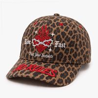 Gorra de Béisbol de 6 Paneles con Estampado de Leopardo, 100% Algodón, Bordado 3D, Visera Curva, Estilo Urbano, Logotipo Personalizado, Venta Directa de Fábrica, Unisex, al por Mayor