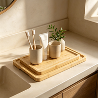Plateau de service en bambou naturel, plateau pour le petit-déjeuner, le thé et le café, plateau en bois écologique pour la cuisine, la table à manger, OEM