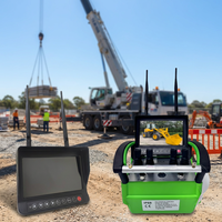 Télécommande de grue industrielle sans fil avec caméra et écran, étanche IP68, avec contrôleur à code fixe