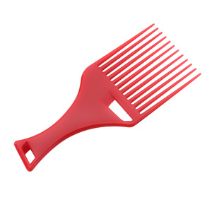 Peigne à dents larges en plastique noir et rouge pour usage domestique, peigne fourche pour coiffure lissée - Product Image 5