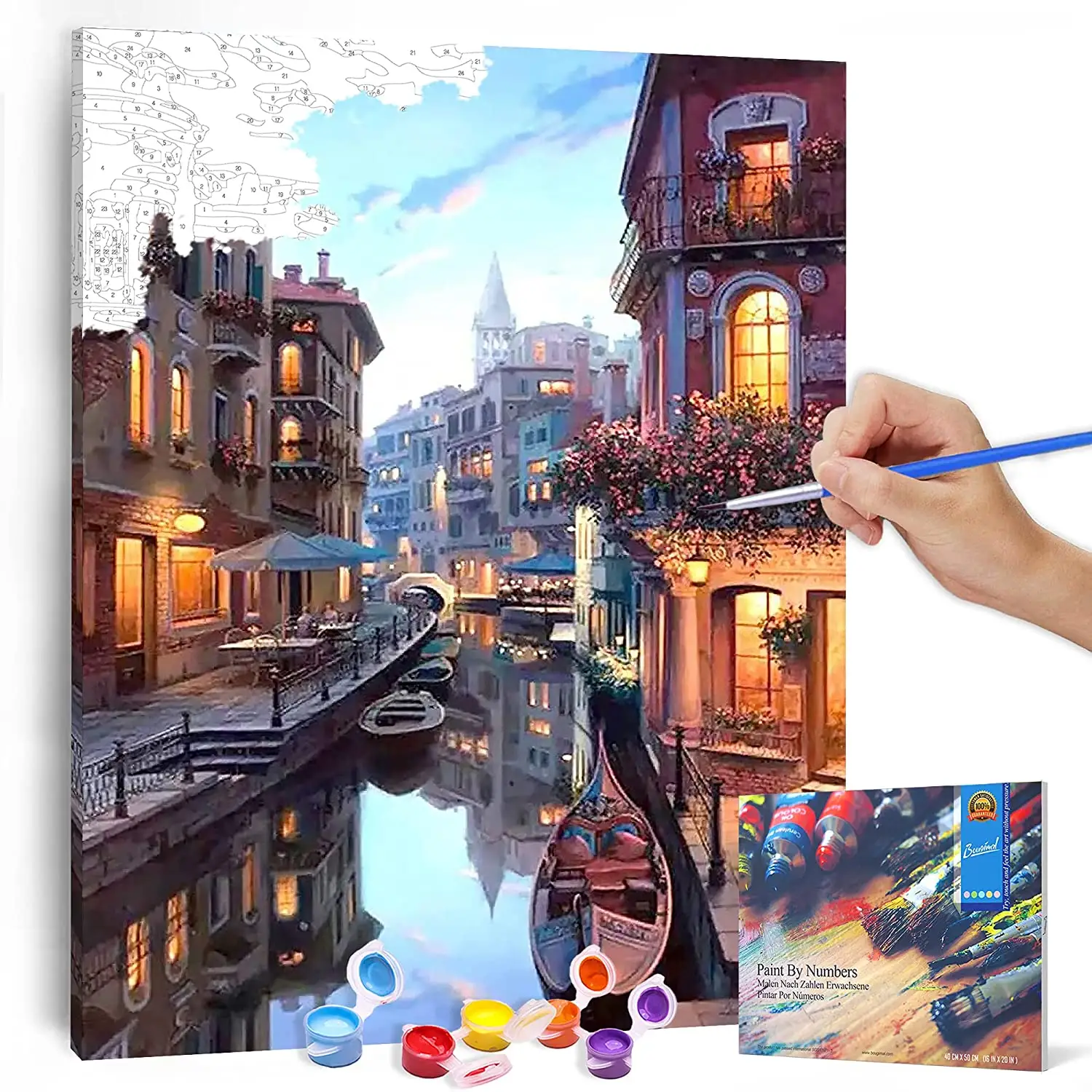 40 x 50 cm Adult landscape Venice including brush and acrylic paints diy painting by numbers for kids