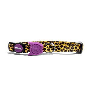 ปลอกคอแมวลายเสือดาวสีม่วงแบบปรับได้พร้อมหัวเข็มขัด - Product Image 2