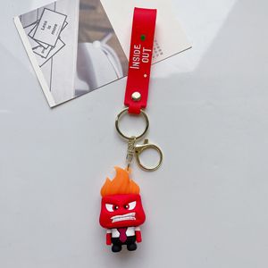 2024 nueva moda lindo llavero de goma suave dibujos animados de adentro hacia afuera llave de coche bolso de chico accesorios colgantes llaveros 3D - Product Image 3