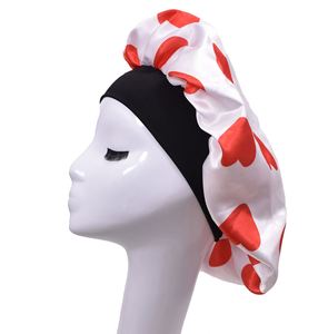 Bonnet en satin élastique imprimé 36*36cm avec large bande, foulard en soie, bonnets de nuit personnalisables avec logo pour femmes - Product Image 2