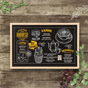 Grande <span class=keywords><strong>Tableau</strong></span> Noir Rustique <span class=keywords><strong>Mural</strong></span> avec Cadre en Bois <span class=keywords><strong>Tableau</strong></span> Magnétique 45x60cm Crochets Inclus - Product Image 2