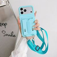Étui avec sangle bandoulière antivol pour iPhone 16 15 14 Pro Max Capa Funda