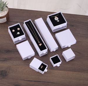 Custom Jewelry Gift Box Necklace Drawing Box Package Slide Drawer Paper Box with Black Foam for Jewelry Packaging