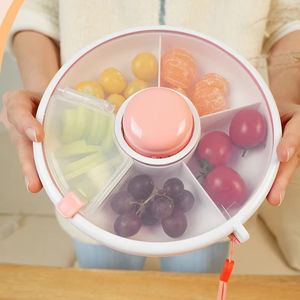 Contenedor Circular Giratorio de Plástico para Almuerzo, a Prueba de Humedad, Apto para Lavavajillas, No Tóxico, para Frutas, Venta al Por Mayor - Product Image 1