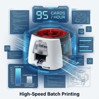 Printer Kartu ID Evolis Badgy100 Resolusi 300dpi Dye Sublimation Thermal Transfer CR80 PVC untuk Sertifikat Kesehatan (Stok Tersedia)