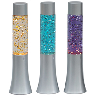 Lampe de table personnalisée à DEL colorée et à paillettes RVB Lampe à DEL en cristal à base ronde Lampe à DEL décorative à étincelles pour corps en verre PVC Vente en gros