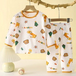 Ensemble de <span class=keywords><strong>pyjama</strong></span> chaud pour enfants en coton pur, imprimé dessin animé, manches longues, printemps/été, vêtements de détente pour garçons et filles - Product Image 5