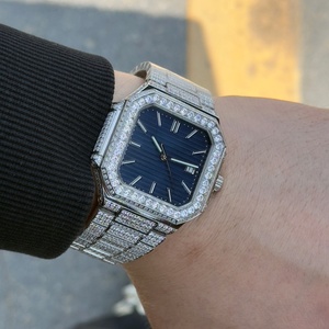 Montre mécanique automatique de qualité supérieure avec verre saphir, bracelet en acier inoxydable serti de diamants et design luxueux - Product Image 1