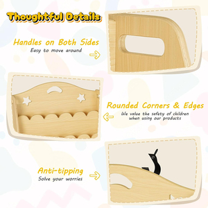 Étagère à livres Montessori à 3 niveaux, bibliothèque en bois pour enfants, organisateur <span class=keywords><strong>de</strong></span> livres pour tout-petits, garderie, crèche - Product Image 6