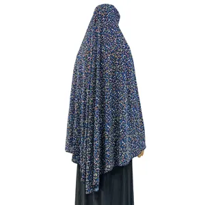 イスラム教徒のニットプリント生地ヒマル正式な祈りの衣服ヒジャーブ女性ラマダンニカブブルカイスラムトルコナマズXL100 * 110cmヒジャーブ
