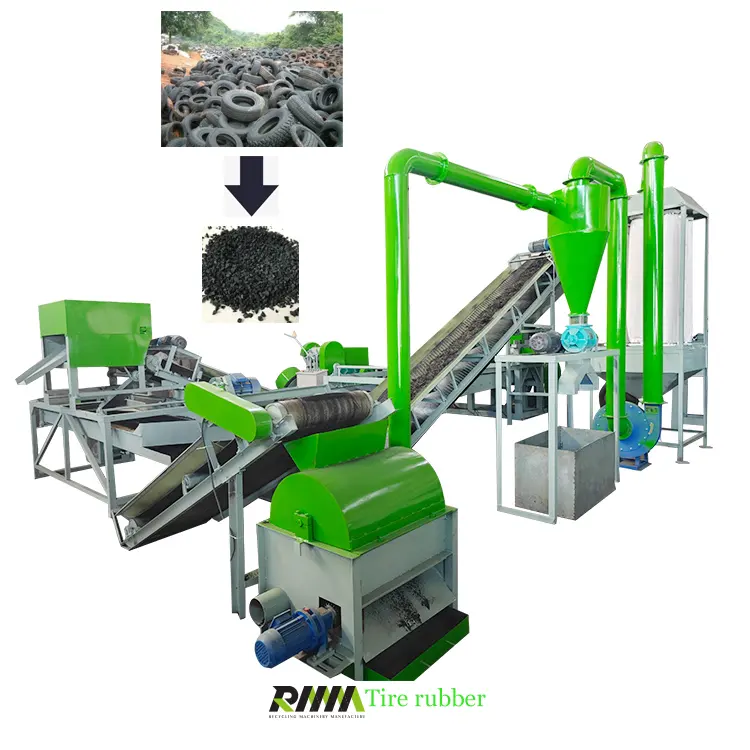 Reclaimed Rubber Making Line Tire Recycling To Rubber Powder Plant Waste Tire Recycling Processing Machine Line