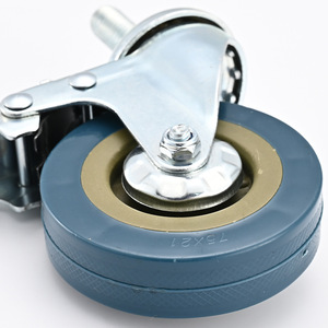 Rueda giratoria silenciosa de PVC, negra y gris, de goma, para carrito de comedor, muebles, maceta, carrito industrial - Product Image 3