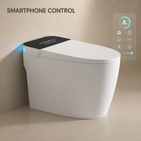 WC intelligent en céramique avec bidet électrique, siège chauffant, chasse d'eau automatique et télécommande