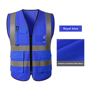 Gilet de sécurité haute visibilité bleu personnalisable, respirant, pour la construction, avec logo personnalisable, vêtements réfléchissants pour le travail - Product Image 1