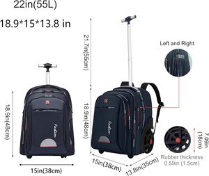 Mochila Escolar con Ruedas de Gran Capacidad, Resistente al Agua, con Ruedas Silenciosas, Muestra Gratuita - Product Image 5
