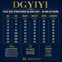 Setelan Blazer Wanita Ukuran Besar dengan Struktur Bahu Teratur, Kancing Tunggal, Celana Panjang Model Lebar, Ukuran AU 14 hingga 26
