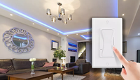 Interrupteur mural intelligent tactile Wi-Fi Tuya 110 V/220 V avec fil neutre ou sans fil neutre, 1/2/3/4 gangs, compatible RF433