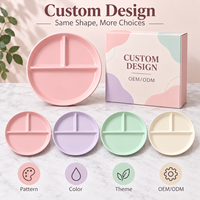 Assiette de service en céramique à 3 compartiments, assiette à dîner en porcelaine couleur personnalisée, assiette de contrôle des portions, OEM ODM Vente en gros