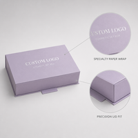 Boîtes cadeaux rigides personnalisées de couleur violet clair, en gros, emballages en papier rigide pour bijoux, cosmétiques et coffrets cadeaux
