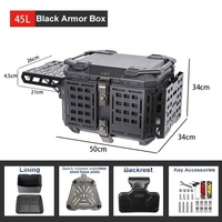 Coffre de moto pliable blindé multifonctionnel, étanche et durable en alliage d'aluminium SLKE 65L