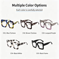 Lunettes de vue européennes et américaines en fibre d'acétate, verres haute définition, design multicolore, lunettes de protection