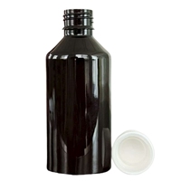 Flacon de liquide oral en PET de 250ml avec bouchon à vis et pompe-certifié GMP pour sirop de jus de médecine inviolable