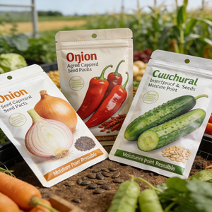 Sac en plastique refermable en mylar pour l'emballage des fruits, légumes et semences, imprimé sur mesure, dégradable, réutilisable, étanche à l'humidité - Product Image 2