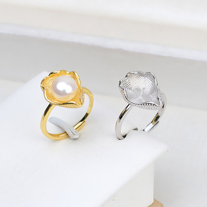 Handmade S925 Silver Living <b>Ring</b> Fashionable DIY Accessory with 6-8 <b>Pearl</b> Hollow Holder 154 - Product Image 1
