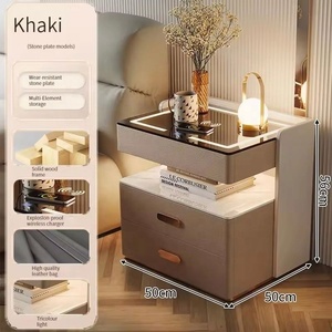 Gedo nội thất phòng ngủ hiện đại Trạm Sạc đa chức năng Đèn đầu giường thông minh Bàn Cạnh Giường ngủ với lưu trữ và khóa thông minh - Product Image 4