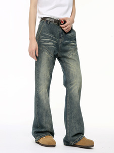 Pantalones vaqueros de mezclilla para hombre con anís, hisopo, regaliz y menta, corte recto, venta al por mayor - Product Image 3