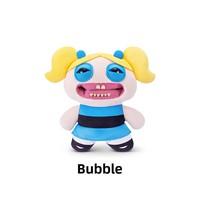 Fuggler X Powerpuff Girls Collab Plush Doll Ugly Cute Tooth Monster Blossom Bubbles Buttercup Trend Collectible Stuffed Toy