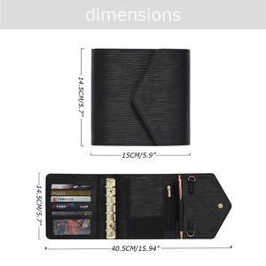 الأكثر مبيعًا Yihe A7 Saffiano <span class=keywords><strong>Epi</strong></span> محفظة جلدية بغلاف مقوى مخصص للميزانية النقدية حلقة الموثق ورقة يطير حشو الميزانية - Product Image 4