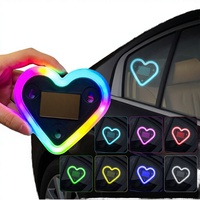 Lumière néon LED pour fenêtre de voiture, forme de triangle ou de cœur, en ABS, avec télécommande sans fil, décoration pour l'ambiance extérieure