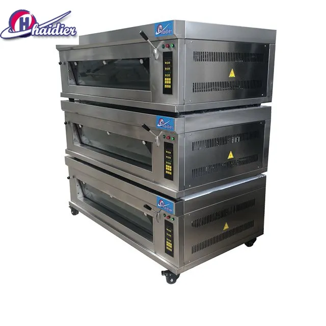 Haidier Electric Pizza Deck Oven Steam 3 Floor 9 Trays Pizza Bakery