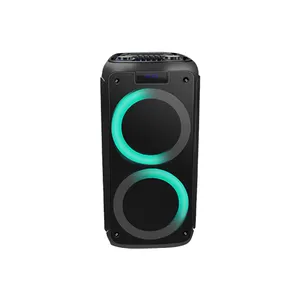 Nisoul горячая Распродажа 8-дюймовая Высокая система PA DJ звуковая коробка портативный синий зуб громкоговоритель с пультом дистанционного управления и микрофоном в черном цвете