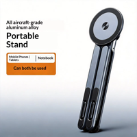 Nouveau support magnétique pour téléphone en alliage d'aluminium, 360° °   Support universel rotatif et réglable pour ordinateur portable, tablette, trépied de voyage