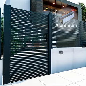 Clôtures immobilières en aluminium Panneaux de clôture extérieure de confidentialité Sécurité de la maison Métal Aluminium Latte horizontale Clôtures de jardin