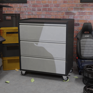 耐久性のあるローリングオフィス収納ファイルキャビネット倉庫3引き出しスチールツールキャビネットブレーキキャスター付き - Product Image 5