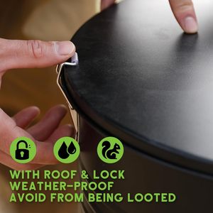 Lớn tự do đứng thời tiết bằng chứng tự động trọng lực Hươu trung chuyển nhiệm vụ nặng nề kim loại di động săn bắn trò chơi trung chuyển vật nuôi Bát ăn - Product Image 6