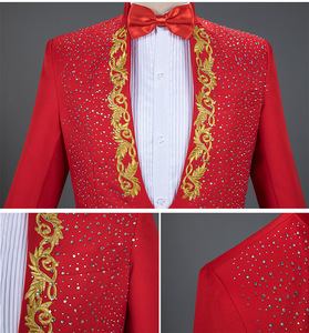 Wedding Groom Suits Pants <strong>Men</strong> Slim Fit One Button Sequin Embroidery Tuxedo Suit <strong>Men</strong> Lapel Stage <strong>Costume</strong> Traje - Product Image 5